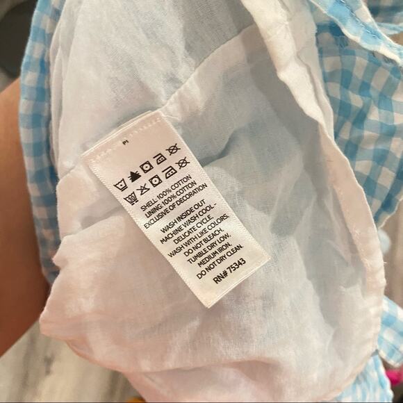 Miss Mona Mouse blue and white checkerboard checked gingham dress 3T lace ruffle - Picture 6 of 6